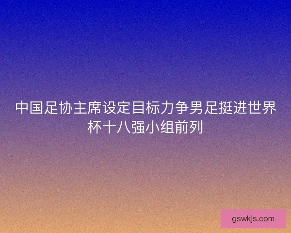 中国足协主席设定目标力争男足挺进世界杯十八强小组前列